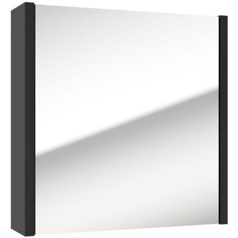 Swiss Aqua Technologies Spiegelschrank SAT Delano 60x60 cm Laminat schwarz (DELANOG60C)