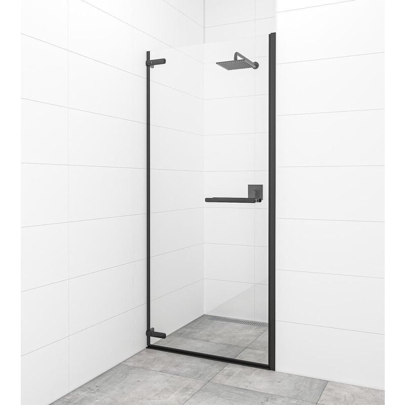 Tgd new Porte de douche battante 80x200cm, verre transparent Easy Clean (SATTGDO80NIKAC) - Swiss Aqua Technologies