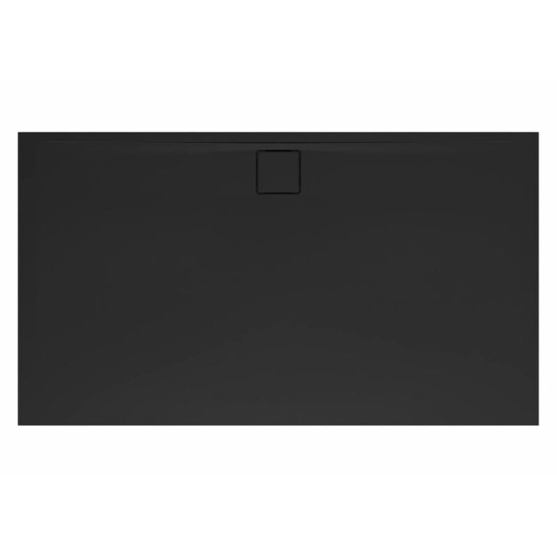 Vision Receveur de douche 140x90cm + Siphon Eslim90. Marbre coulé, noir (SATSVVI14090C-S) - Swiss Aqua Technologies