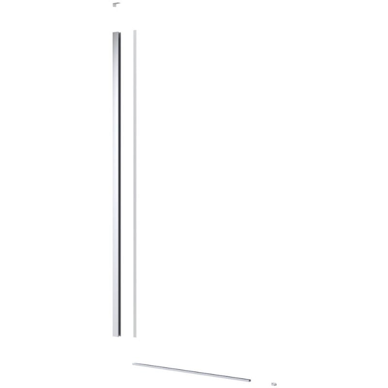 Walk-in Set pour installation de paroi de douche avec profilé, rail inférieur et kit de montage, Chrome - Swiss Aqua Technologies