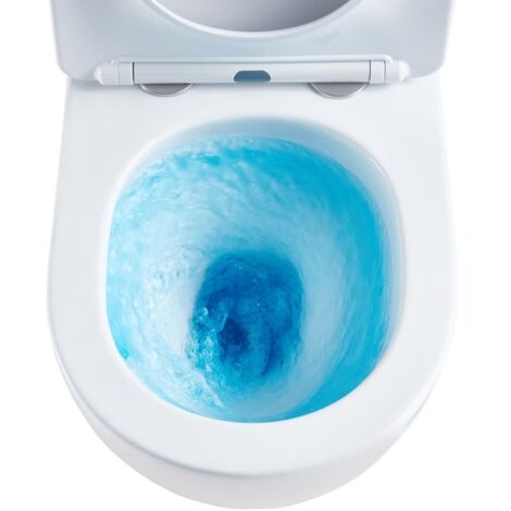 BB BÄDER BOUTIQUE Swiss Aqua Technologies Wand-WC mit Tornado-Spülung und WC-Sitz mit SoftClose, glänzend weiß