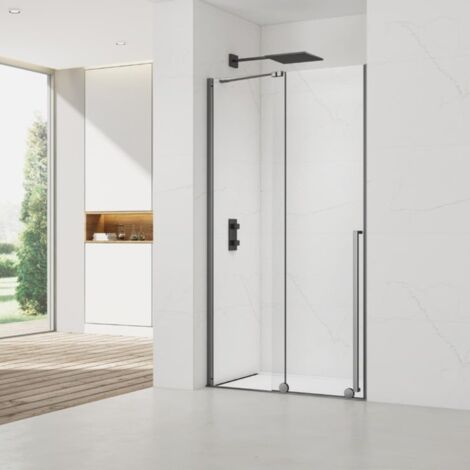 Swiss Aqua Technologies X-MOTION 120x200cm porta scorrevole anticalcare per doccia con profilo in metallo Gun (SATBWIXM120NIKAGM)