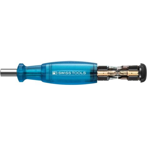 Swiss Tools Magazin-Bithalter blau 8-teilig Schlitz, PH, TX