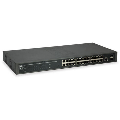 Switch 24x GE GEP-2652 2xGSFP 19 370W 24xPoE+