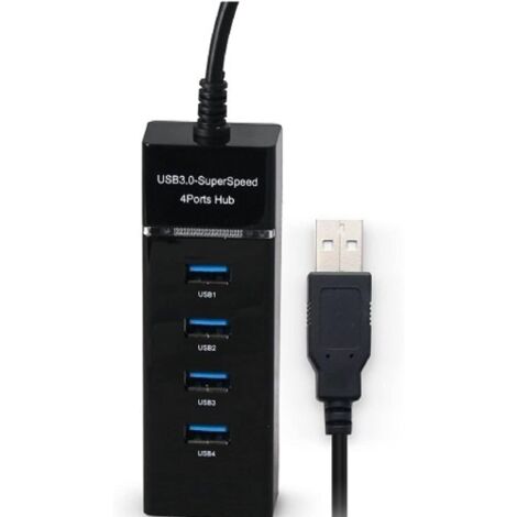 Switch 4 ports cable USB 3.0 30 cm transfert 5 Gbps pour tablette PC