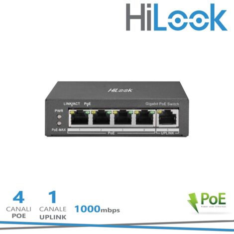 SWITCH 4CH 1000MBPS POE + 1 GIGABIT UPLINK 38W