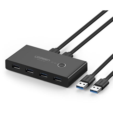 Switch box HUB switch 4x USB 3.2 Gen 1 USB splitter per due computer - nero