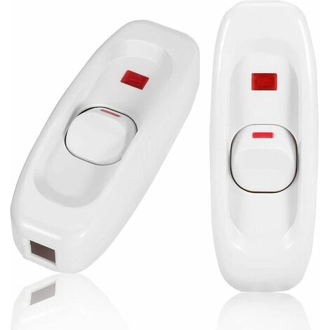 Switch Cord With, Toggle For Lamp, Switch Cord, Lamp Switch, Inline On/Off Switch, 2 Pieces 250V 10A Inline ON/OFF Table Lamp Cord Switch