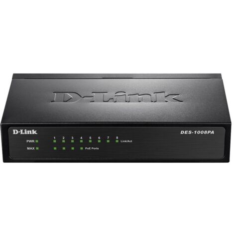Switch D-Link 8-port 10/100 4/15W MAX DES-1008PA