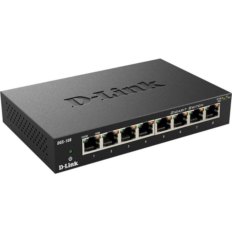 Commutateur D-Link 8-port 10/100/1K metalbox DGS-108