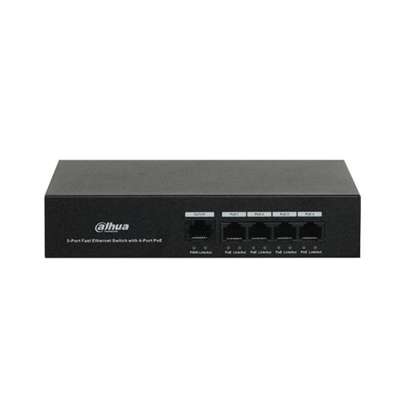 Dahua - switch poe 4 ports 1 uplink 10/100MBPS ip video surveillance