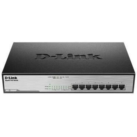 Switch de Sobremesa D-Link DGS-1008MP 16 Gbps LAN 140W Negro