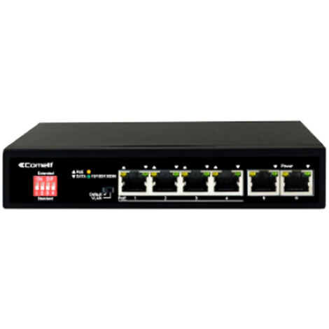 Switch di rete Comelit a 4 porte PoE + 2 uplink gigabit IPSWP06N01A