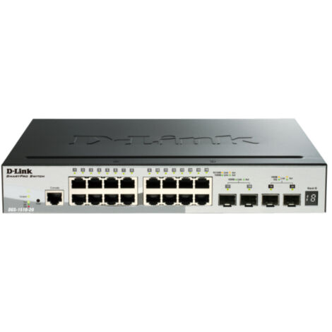 Switch di Rete D-Link DGS-1510-52XMP Gestito Layer 3 Gigabit Ethernet 48 Porte PoE con 4 Porte RJ45 e Supporto Alimentazione via Ethernet (PoE) con Montaggio in Armadio