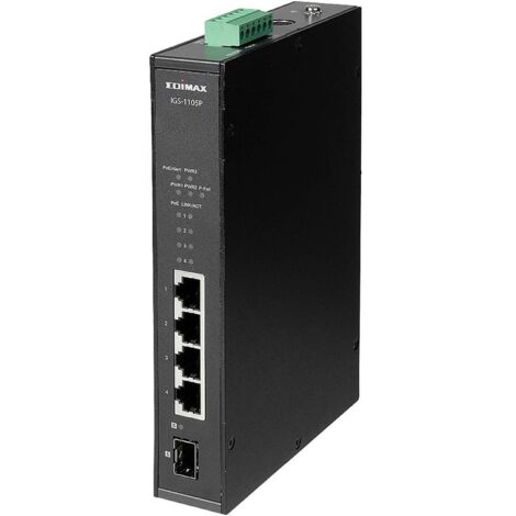 Switch di rete Edimax 5 Port Gigabit PoE+ Din Rail