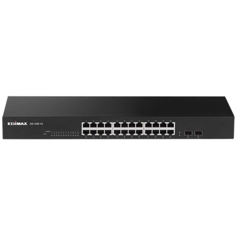 Switch di Rete Edimax GS-1026 V3, Commutatore Ethernet Gigabit a 24+2 Porte, Velocit� 10/100/1000 Mbps, 52 Gbps di Larghezza di Banda, Ideale per Armadi di Rete