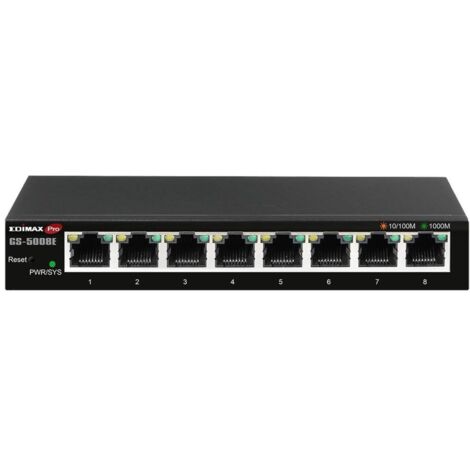 Switch di Rete EDIMAX GS-5008E con 8 Porte da 16 GBit/s, Prestazioni Elevate e Affidabilit�