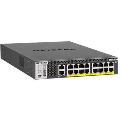 Switch di Rete Layer 3 NETGEAR M4300-16X con 16 Porte 10G Ethernet, Supporto PoE, Alimentazione tramite Ethernet, Design 1U, Nero