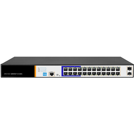 Switch di rete Link SWITCH DI RETE 24 PORTE GIGABIT POE 300 WATT + 2 PORTE SFP E UNA PORTA CONSOLE RJ45 LAYER 2