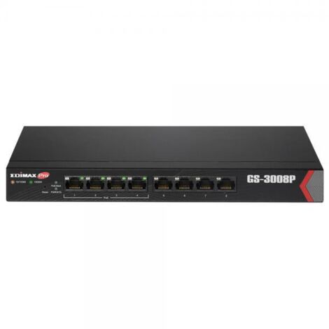 Switch Edimax Web Managed 8GBE 72W con 4 PoE+ Ports GS-3008P