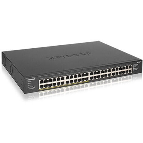 Switch Ethernet Gigabit Netgear GS348PP con PoE (Power over Ethernet), 48 porte, nero