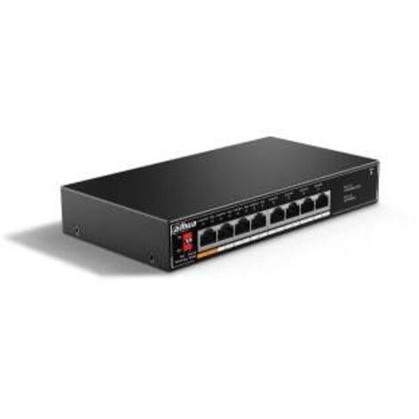 Switch Ethernet non gestito DAHUA DH-SF1008LP con 8 porte, 4 porte PoE, supporto Fast Ethernet (10/100)