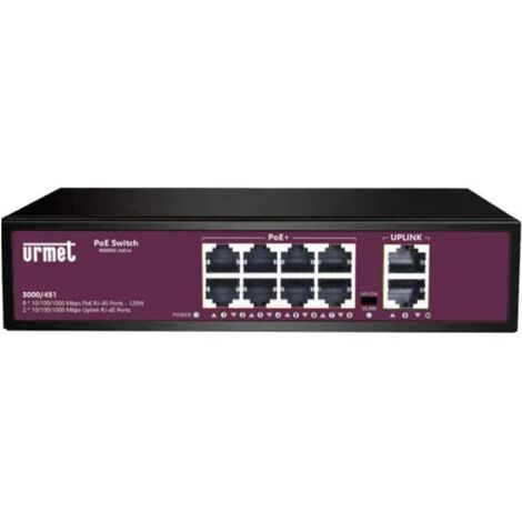 Switch Full Gigabit 8 Poe 10/100/1000 + 2 Uplink ( Urmet Cod. 3000/451 )