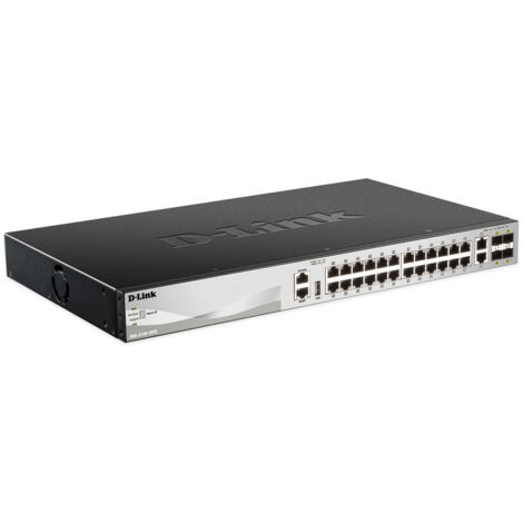 SWITCH GESTIONABLE L3 D-LINK STACKABLE 24P GIGA + 2P 10G + 4P 10G SFP+ DGS-3130-30TS/SI