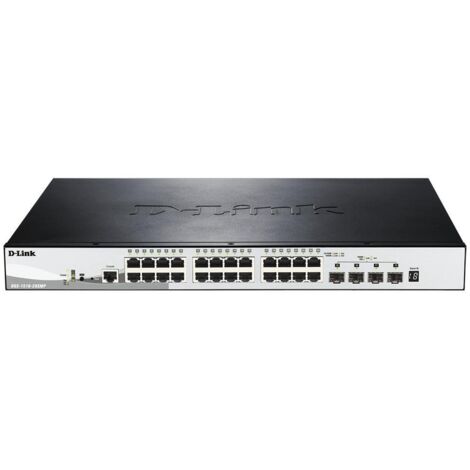 Switch Gestito Intelligente PoE+ a 28 Porte con 4 Porte 10G, Supporto Stack, Compatibile con PoE+ Gigabit, Modello D-Link Green 3.0, 24 Porte 10/100/1000 Mbps RJ-45 con Supporto 802.3at