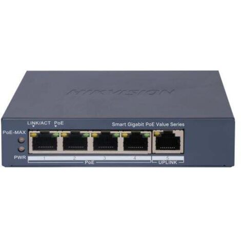 Switch Hikvision Hikvision DS-3E1505P-EI/M gestito L2 4 porte Gigabit PoE/RJ45 Nero [DS-3E1505P-EI/M]