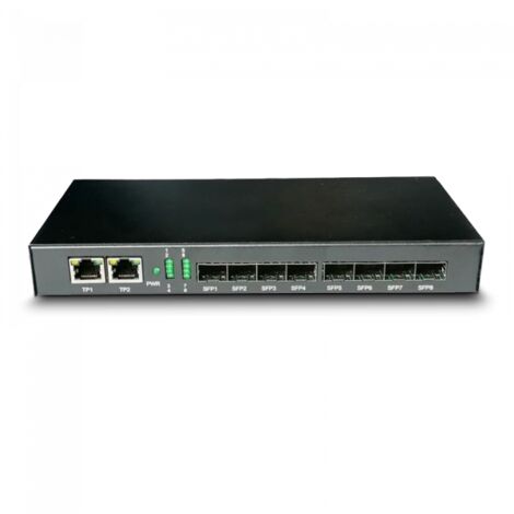 Switch industrial con 2 puertos Gigabit + 8 puertos de fibra
