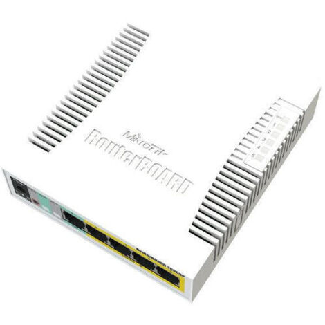 Switch inteligente MikroTik RouterBOARD 260GSP Gigabit de 5 puertos con jaula SFP, SwOS, carcasa de plástico, fuente de alimentación, salida PoE, RB260GSP