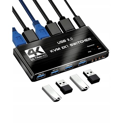 SWITCH KVM HDMI 2.0 4xUSB 3.0 SWITCH 4K/60HZ 2 COMPUTER - 1 MONITOR