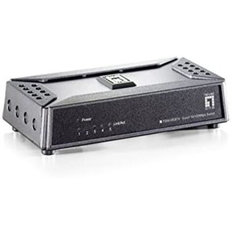 SWITCH LEVEL ONE NO GESTION 5 PUERTOS 10/100  MINI NO RACK BASE MAGNETICA