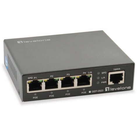 Switch LevelOne GEP-0523 5-Port Gigabit PoE 60W 4x PoE [LEV]
