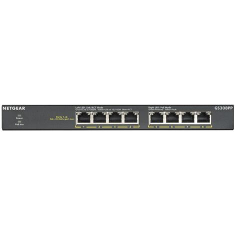 Switch NETGEAR 8x GE GS308PP unmanaged, lüfterlos (GS308PP-100EUS)