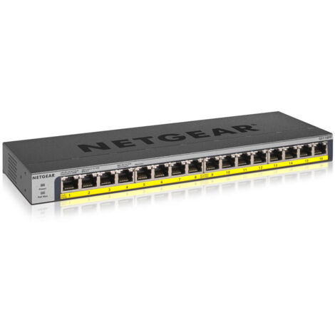 Switch Netgear GS116PP-100EUS 32 Gbps Negro