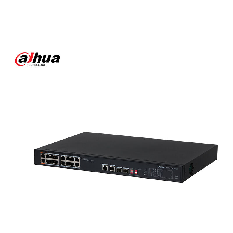 Dahua - switch poe 16 ports RJ45 lan ethernet + 2 uplinks 10/100MBPS