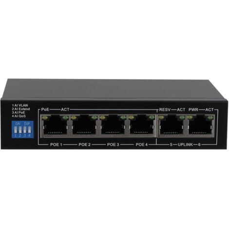 Switch PoE  - 4+2 ports