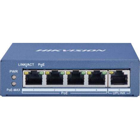 Switch PoE 4 porte + 1 Uplink Giga Hikvision DS-3E0505P