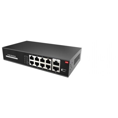 Switch PoE 8 porte PoE + 2 Uplink Lan RJ45 10/100