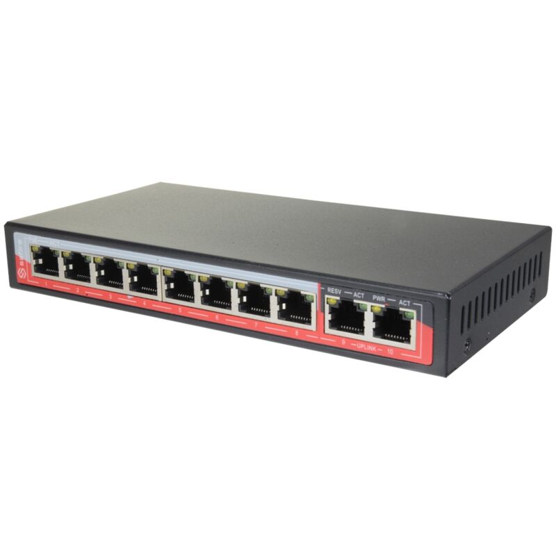Safire - switch poe 8 ports RJ45 lan ethernet 10/100 mbps video surveillance