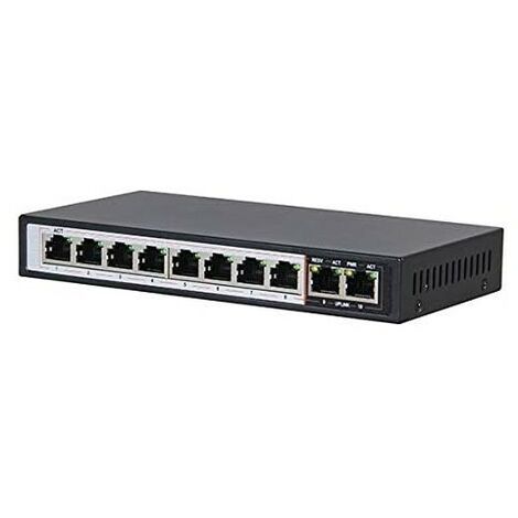 Switch PoE Gigabit a 10 porte OBA-210AI: 8 porte PoE 802.3af/802.3at, trasmissione fino a 250 metri con alimentazione 48V/96W.