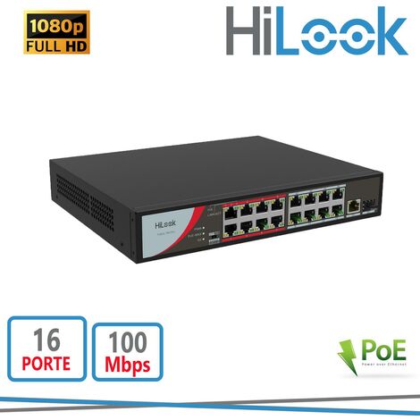 SWITCH POE NON GESTITO FAST ETHERNET A 16 PORTE POE 100MBPS