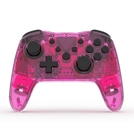 Switch Pro Transparent Gamepad Sans Fil Bluetooth Double Vibration Rouge
