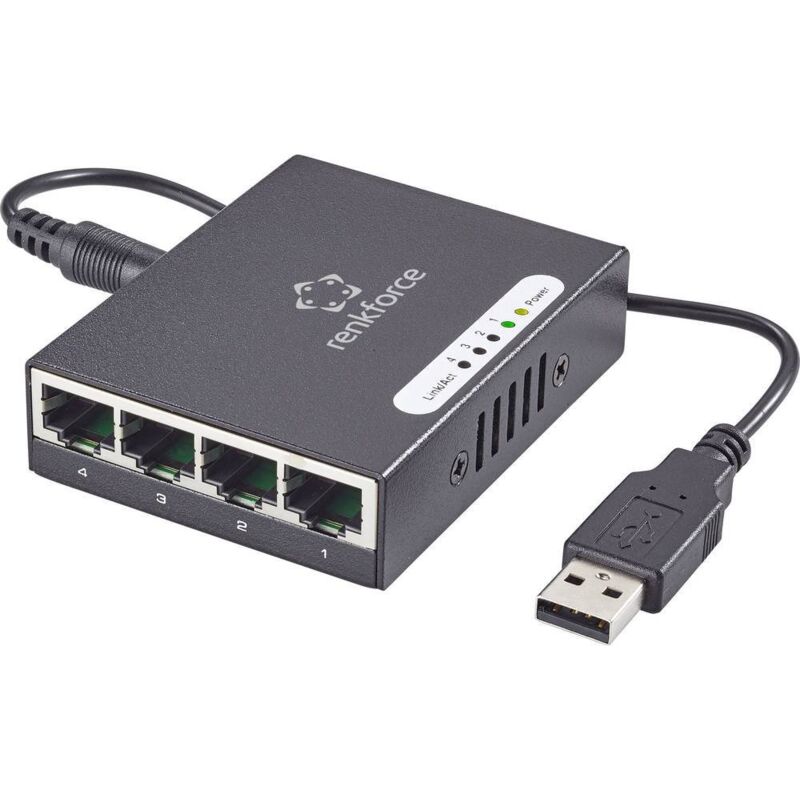 Switch réseau Renkforce RF-4270245 4 ports 1000 MBit/s alimentation USB