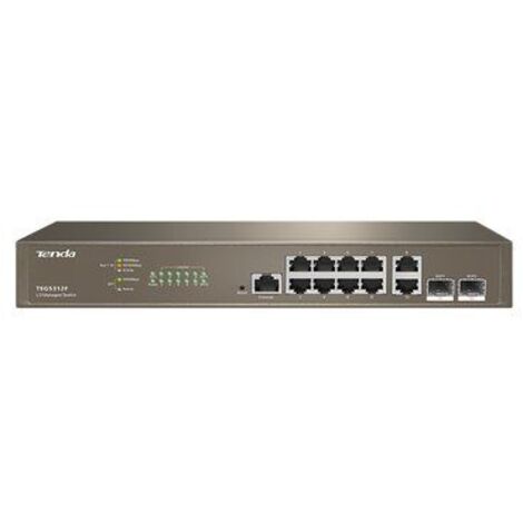 Switch tenda teg5312f 10p gigabit 10/100/1000 +2p sfp rackmount l3 managed