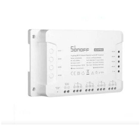 Switch wireless RF intelligente WiFi 4CHProR3 a 4 canali, inching/autoblocco/interblocco, funziona con Alexa e Google Home e IFTTT (ritardo da 1 a 16 secondi in modalità inching)