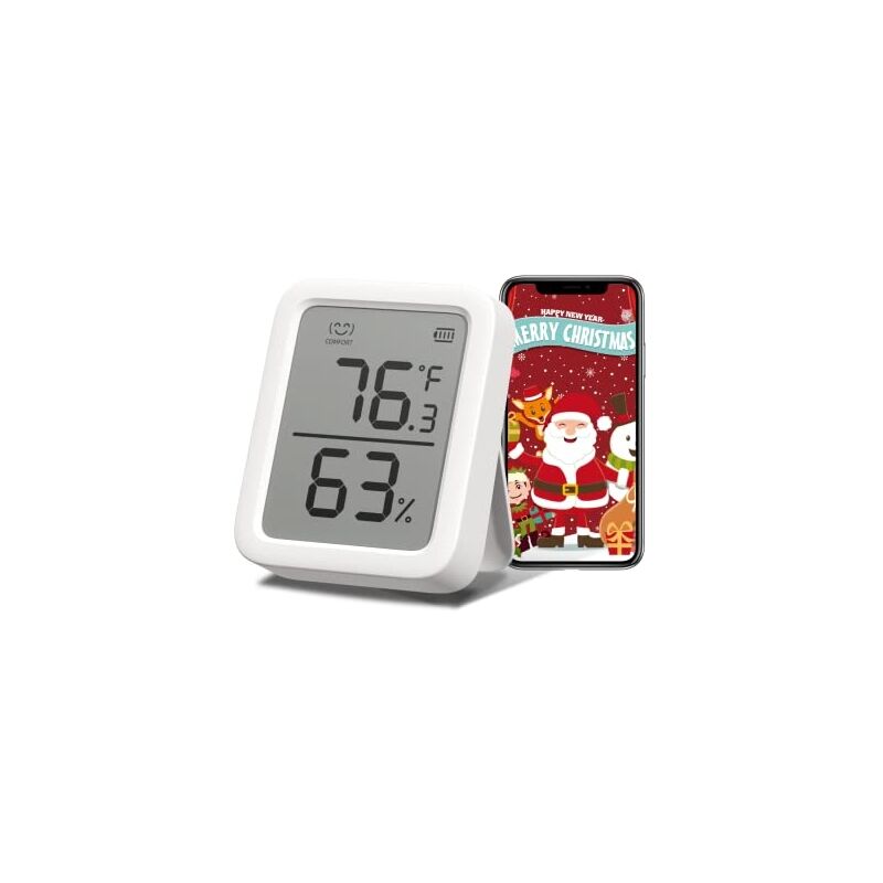 Thermomètre hygromètre plus - thermomètre numérique intérieur avec puce suisse précise, contrôle par l'app, thermo-hyg - Switchbot