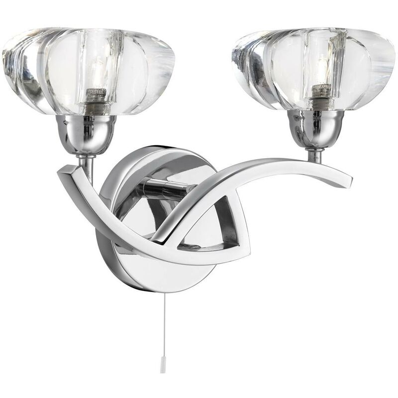 Searchlight Lighting - Searchlight Sculptured Ice - 2 Light Indoor Wall Light Chrome with Glass, G9